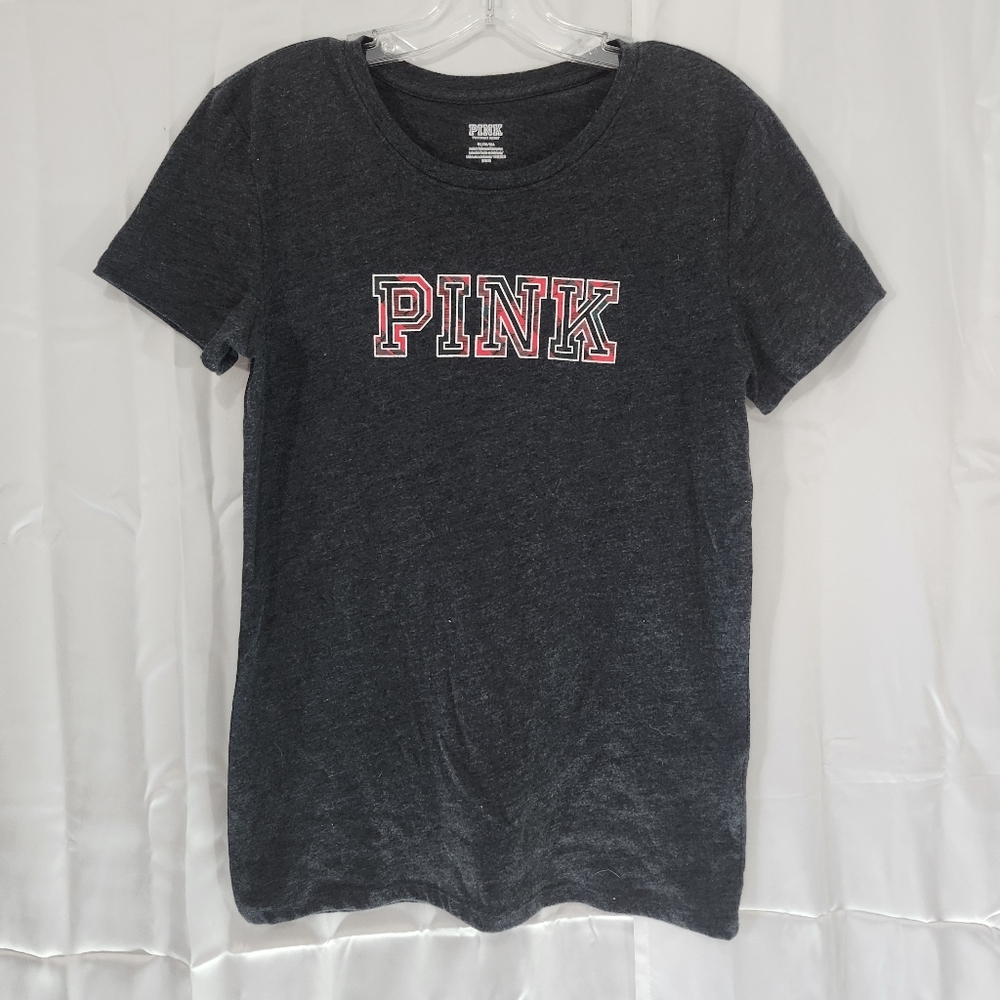 PINK size Medium Pink Logo Gray T-Shirt